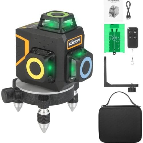 Green Laser Beam Level Meter 3 x 360° Laser Level Line Laser 12-line Green Light Self-Leveling Laser Level Meter Cross Line