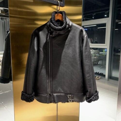 Sheep Genuine Leather Jacket Shearing Winter Women Real Fur Coat Korean Womens Clothing Jaqueta De Couro YY964