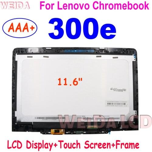 11.6" LCD For Lenovo Chromebook 300e 1st 2nd Gen LED LCD Display Touch Screen Assembly with Frame for Lenovo 300e LCD Screen