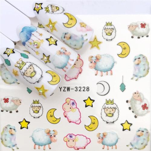 ZKO 1 Sheet New Sheep Wraps Sticker for 3d Nail Art Decals Necklace Black/White Lace Pattern Decoration Manicure