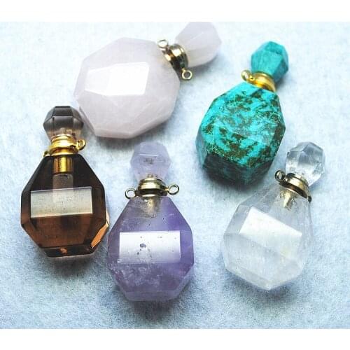 1pc perfume bottles or liquid collections nature gem stone pendants only for your souvenir with best wholsale price free shippin