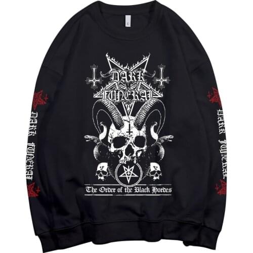 2 Designs DARK FUNERAL Band Pollover Sweatshirt Rock Hoodie Heavy Metal Sudadera Rocker Streetwear Fleece Skull Demon
