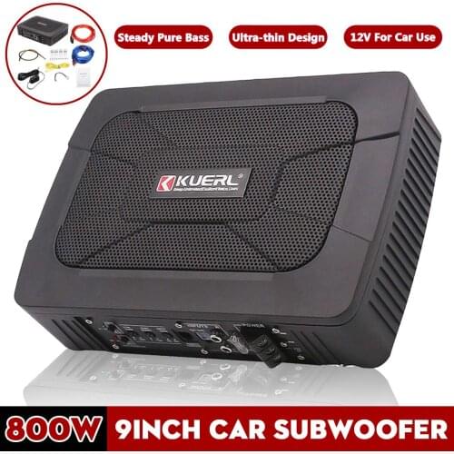 800W 8/9 Inch Car Seat Subwoofer Speaker Alloy Shockproof Power Amplifier Active Subwoofers Car Stereo Car Audio Music Player