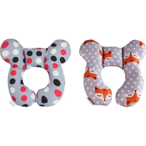 Car Pillow U-Shaped Head Fixed Pillow Baby Kids Neck Protector Padding Cotton Mat Headrest Support Auto Car Accessories Gadget