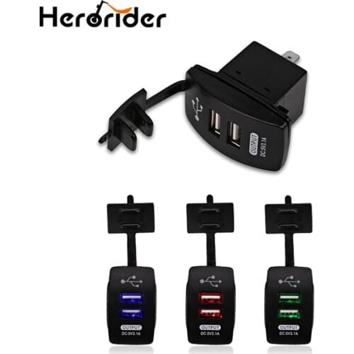 5V 3.1A Double USB Car Charger Waterproof 2 Ports Charger Socket Power Adapter 3 Colors Led Light Charger Charging For Phone GPS