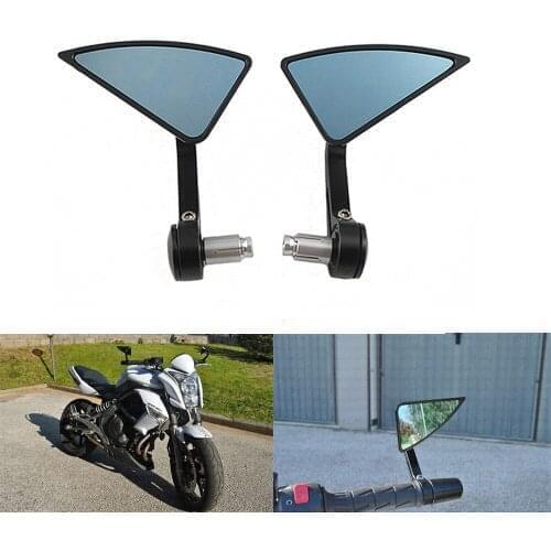 For Honda CX500/C/D/T/TC CX650C/T NIGHTHAWK Rebel Motorcycle Cafe Racer Side Handle Bar End Mirror Blue Glass Mirrors