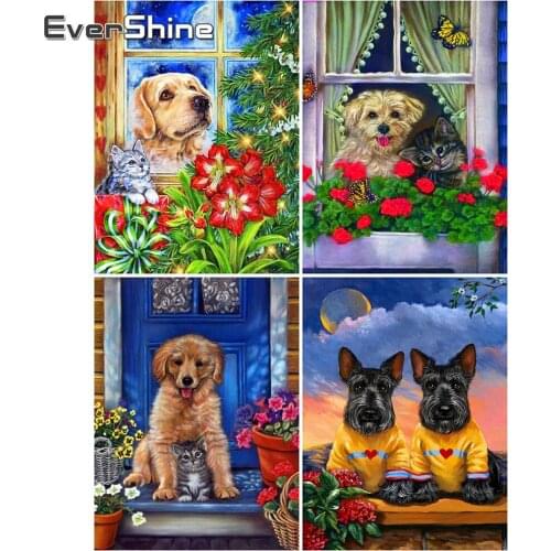 EverShine DIY Diamond Painting Animal Rhinestones Diamond Mosaic Cartoon Cross Stitch Embroidery Dog New Arrival Decor For Home