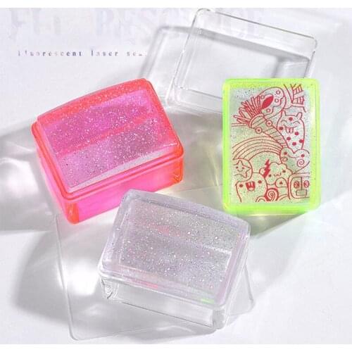 Holographic Transparent Nail Stamper For Stamping Plate Set With Scraper Jelly Silicone Stamper Head Nail Art Templates Tools