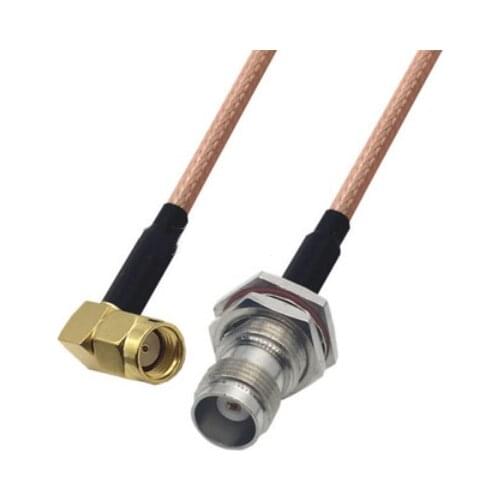RG142 Cable RP-SMA Male Right Angle to TNC Female bulkhead Connector RF Coaxial Jumper Pigtail Cable