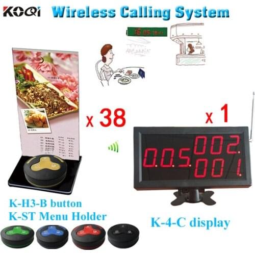 Call Bar Restaurant Buttton With Menu Holder and 3 Groups Number Call Display Receiver Any LOGO Acceptable DHL Free Shipping