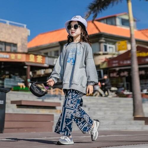Kids Girls Oversize Print Suits 8 10 years 2021 New Spring Fashion Pants Clothes Set