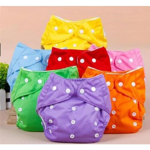 1PC Baby Diapers Children Cloth Diaper Reusable Nappies Grid Diaper Cover Washable Fraldas Adjustable for Size S M L
