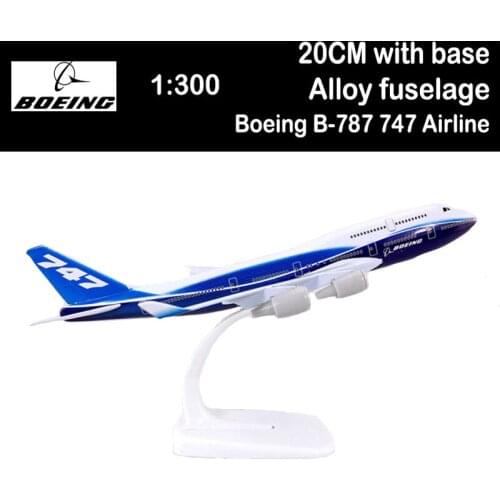 20CM 1:300 Boeing747 Airlines Model Alloy Airliner Display Toy Airplane B-787 Aircraft Collection Kids Children Plane Toy Adult