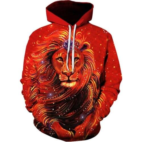 Mens Digital Sweatshirt Hoodie 2021 Women/Men Flame Mad Lion 3D Printed Sweatshirt Fashion Polyester Jacket Jacket