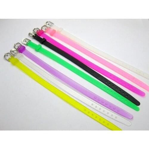 Wholesale 20 Mixed color Rubber Wrap Bracelet Wristband Fit 8mm Slide Charm