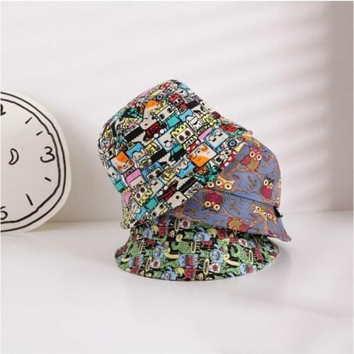 Spring Autumn Boys Girls Cap Cartoon Outdoor Travel Bucket Hat Toddler Baby Kids Sunshade Caps Summer Panama Beach Sun Hats 3-5Y