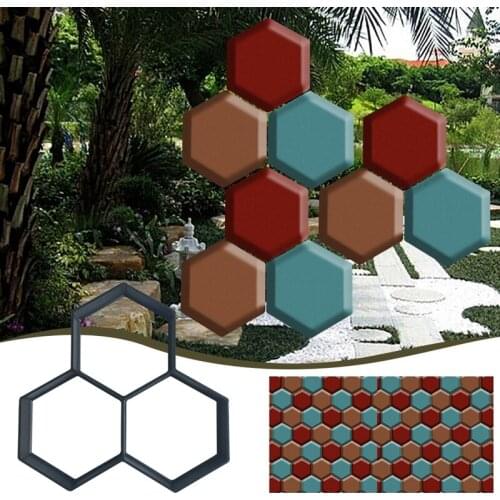 9Styles Patio Stone DIY Driveway Concrete Stepping Paving Garden Road Mold Garden Decor