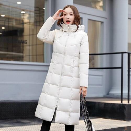 Down Cotton Long Fund 2019 Winter New Pattern Korean Suit-dress Loose Coat Joker Self-cultivation Cotton-padded Clothes