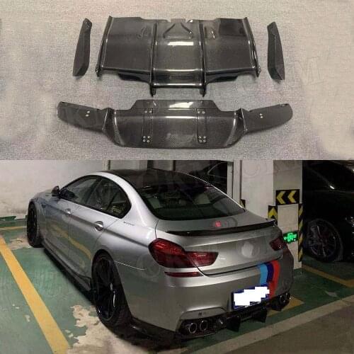 Carbon Fiber Rear Lip Diffuser Splitters for BMW 6 Series F06 F12 F13 M6 M Sport 2012-2016 PSM Style Bottom Guard Plate