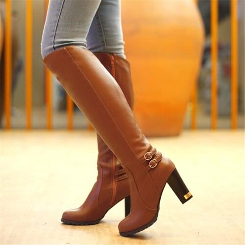 Knee High Boots Heels Botas Altas Mujer Tacones Thigh Botte Femme Hiver 2020 Luxe Ladies Winter Talons Hauts Shoes For Bottines