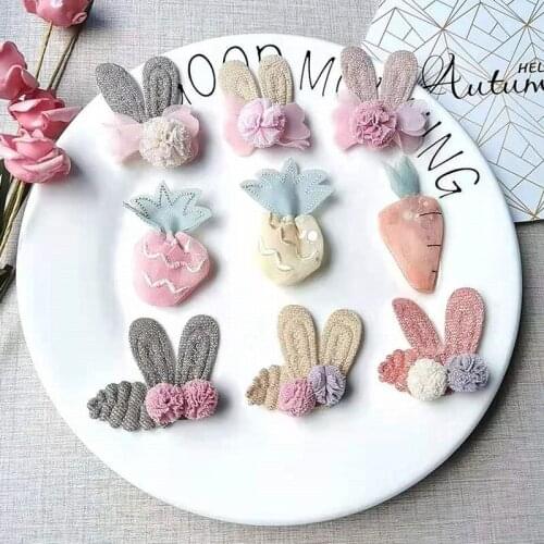 10pcs Rabbit Rabbit Chiffon Flower Applique for DIY Clothes Hat Headwear Patch Sewing Crafts Gloves Leggings Socks Decor