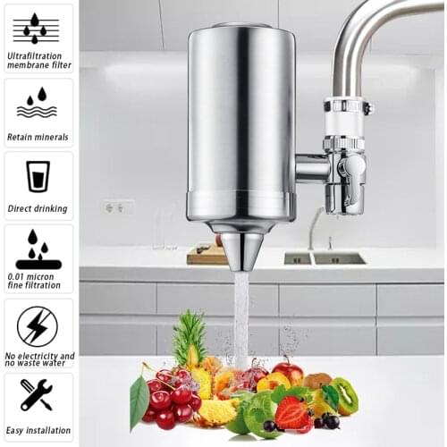 Faucet Water Filter Purifier System Stainless Steel Replacement for Home Kitchen Tap Sink SDF-SHIP
