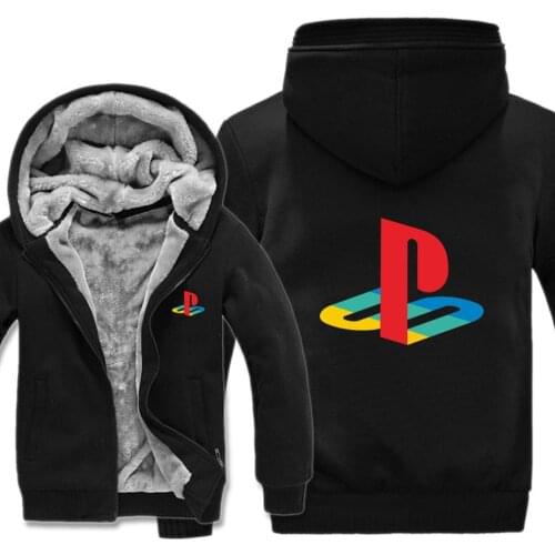 2021 PlayStation Hoodies Mens Zipper Coat Fleece Thicken Man PlayStation Sweatshirt Pullover