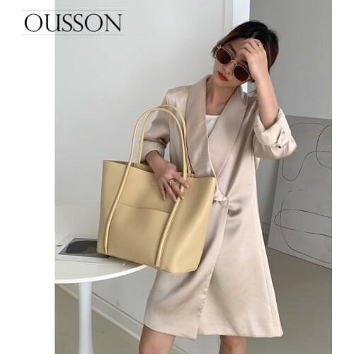 OUSSON 2021 Leisure Leather Large Capacity Shoulder Messenger Bag Multifunctional Tote Bag For Women
