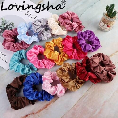 LOVINGSHA Light Color Hair Accessories For Women Ladies Hair Tie Scrunchie Fashion Female Girl Ponytail Hair Holder Rope ATC018