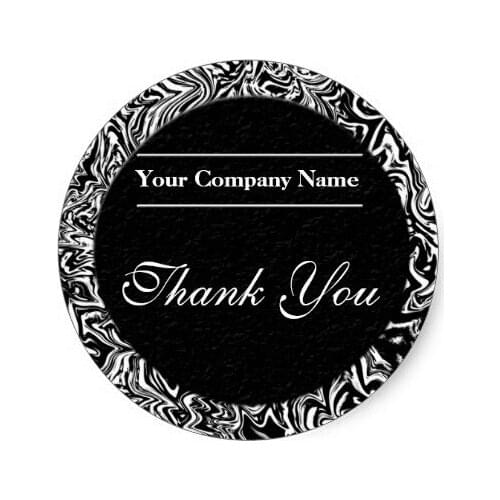 3.8cm Black and White Business Thank You Stickers