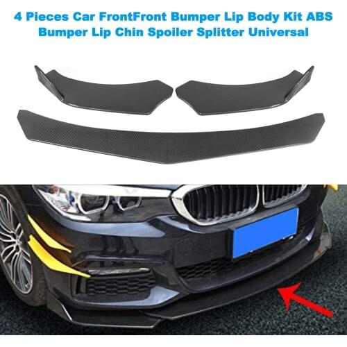 4 Pieces Car FrontFront Bumper Lip Body Kit ABS Bumper Lip Chin Spoiler Splitter Universal Car accessories