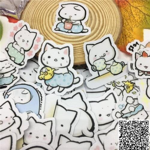 40 pcs Mini cute big white Stickers for Car Styling Bike Motorcycle Phone book Travel Luggage toy Funny Sticker Bomb Decals
