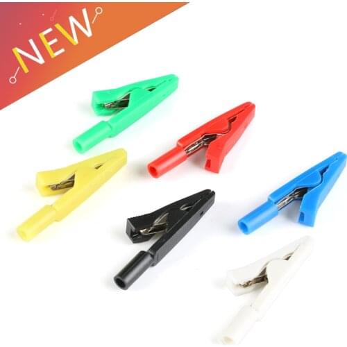 5Pcs Crocodile Alligator Clips With 2mm Socket Banana Jack Test Clamp Wire Clip terminal