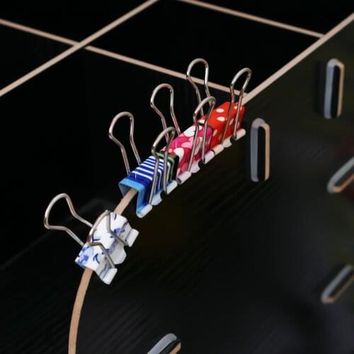 5pcs/lot Small Size 38mm Printed Metal Binder Clips Paper Clip Clamp Office School Binding Supplies Color Random