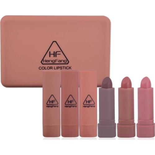 6 Colors/Set Lipstick Makeup Long-lasting Matte Pumpkin Colors With Mirror Lips TSLM1