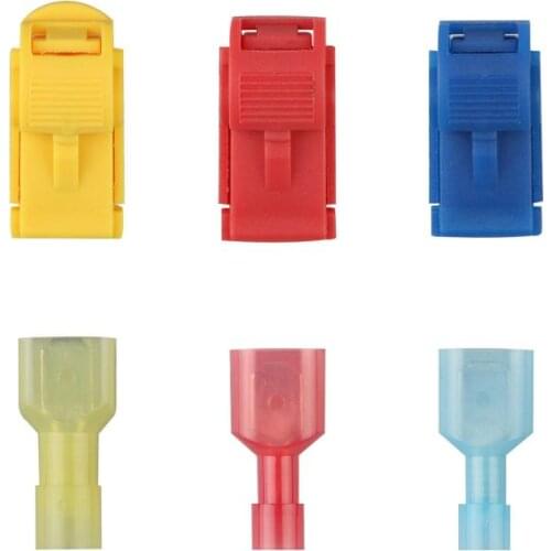 60pcs/bag 1bag T-type main line branch terminal clamp T-type flame-retardant quick-connect splitter line clamp 22-10 AWG