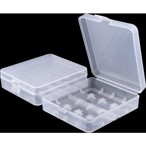 8/20/50Pcs 18650 Battery Box Plastic Hard White Storage Box Container Transparent White 4 x 18650 Battery Case Holder Wholesale