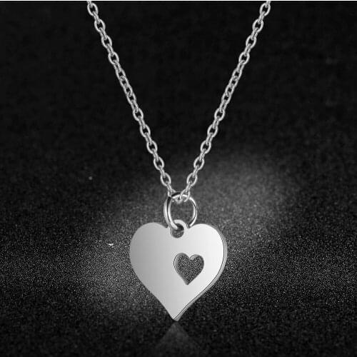 AAAAA Quality 100% Stainless Steel Heart Charm Necklace for Women Never Tarnish Jewelry Necklace Special Gift High Polish