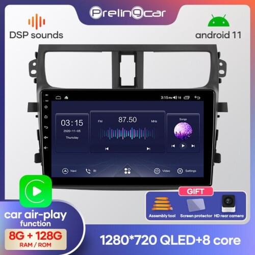 Prelingcar Android 10.0 NO 2 din DVD Car Radio Multimedia Video Player GPS Navigation For SUZUKI CELERIO 2015 16 17 18 Octa-Core