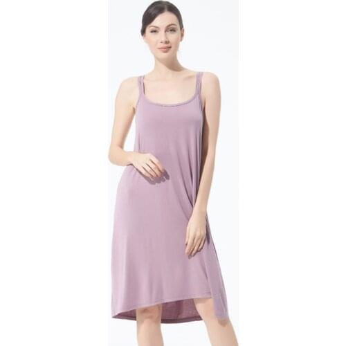 Fdfklak Summer Solid Night Dress Women Sexy Loose Nightgown Plus Size 2XL-7XL Sleepshirts Sleeveless Nightie Nightdress