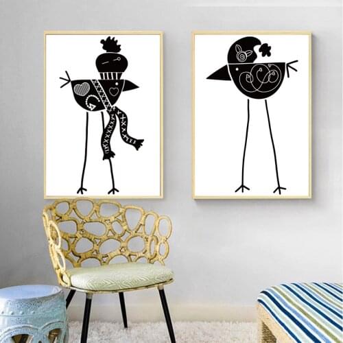 Painting Canvas Oil Painting Long-Legged Birds Poster Canvas Print Painting Wall Art Living Room Home Decoration