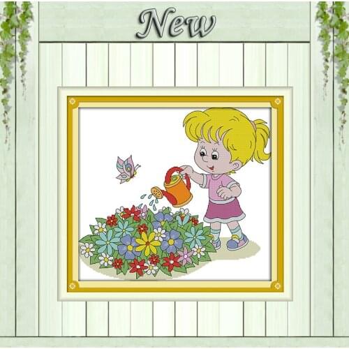 The little tiger and the little rabbit painting counted print on canvas DMC 14CT 11CT Cross Stitch Needlework Set Embroidery kit