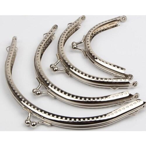 10pcs DIY Purse 6.5cm 8.5cm 10.5cm 12.5cm 15cm 18cm Silver Color Metal Purse Frame Handle for Bag Sewing Craft Tailor Sewer