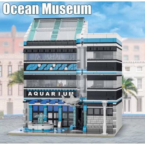 Aquarium Building Blocks Street view Oceanarium Bricks Modle Bricks Maritime Museum MOC Toys For Kid Birthday Gifts Home Decor