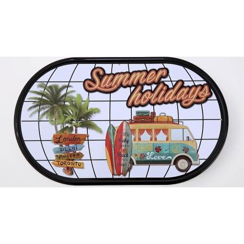 Summer Holiday Metal Sign Plates Retro Art Wall Poster Decoration Plaque Cafe Garage Bar Beach Signboard Painting Decor