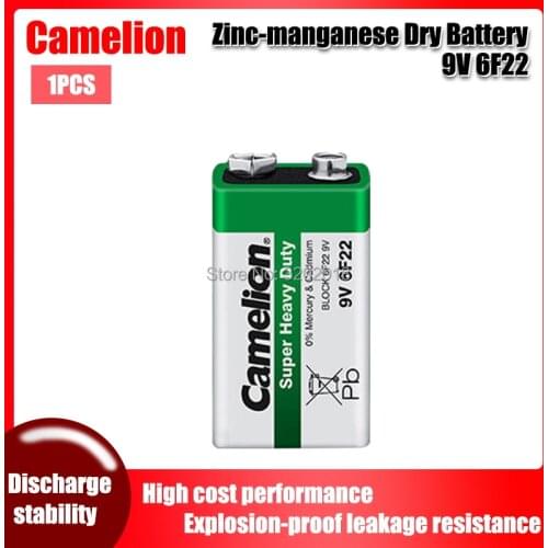 1pc Camelion 6F22 PPP3 6LR61 9V Lithium Battery Super Heavy Duty Dry high-discharge high current Batteries For Radio Alarm Toy