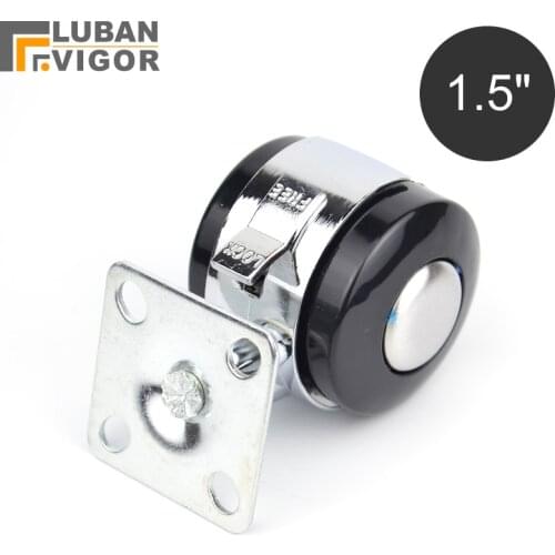 Zinc Alloy and PVC Furniture Caster With brake, Wheel diameter 40MM/1.5inch,Activities cabinet,Flat panel installation ,hardware