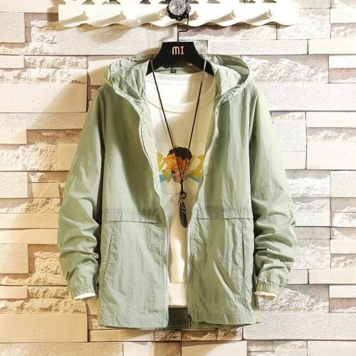 2021 Jacket Spring & autumn Male Windbreaker Mens Casual Clothing Coats Jackets Men Hooded Thin Waterproof Outwear
