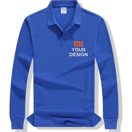 Men Breathable Cotton Slim Polo Shirts Long Sleeve Camiseta Fashion Female Male Custom Printing Text Logo Company Uniform