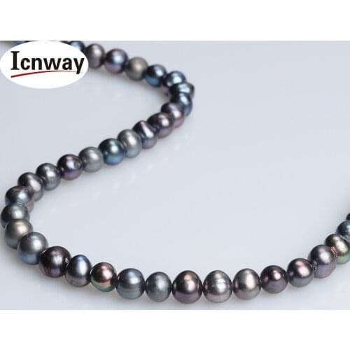 5 strands Natural A black round freshwater Pearl 6-7mm For Jewelry Making 15inches DIY necklace bracelet FreeShipping Wholesale